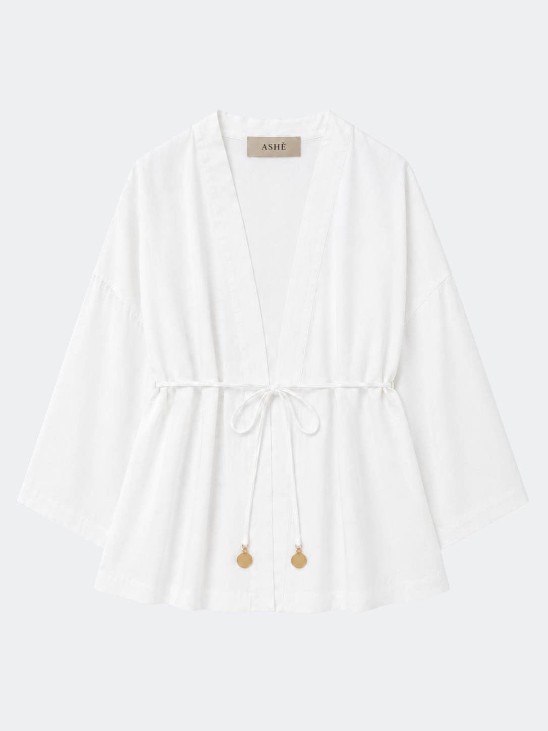 Relaxed Wrap Kimono in White