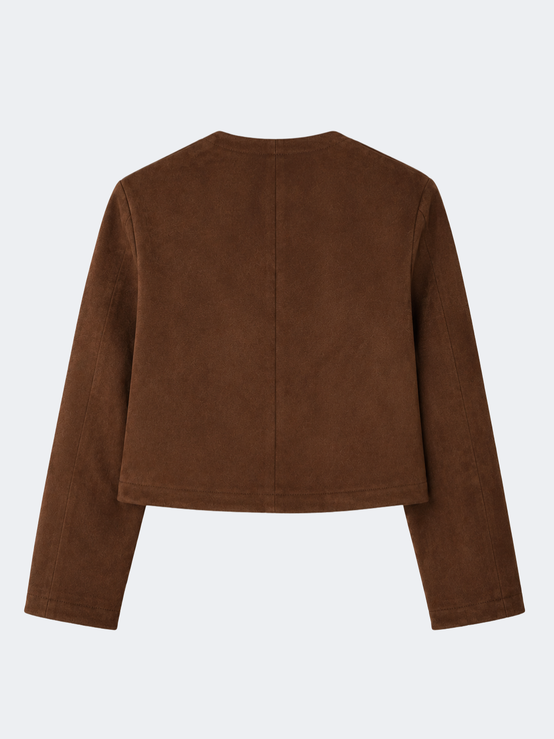 Tailored Suede Blouse in Brown