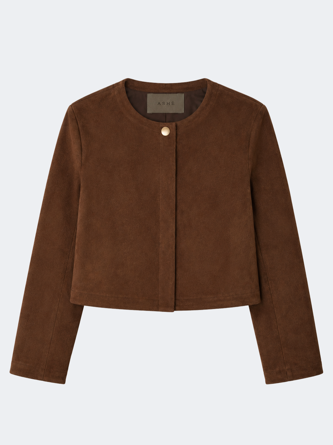 Tailored Suede Blouse in Brown