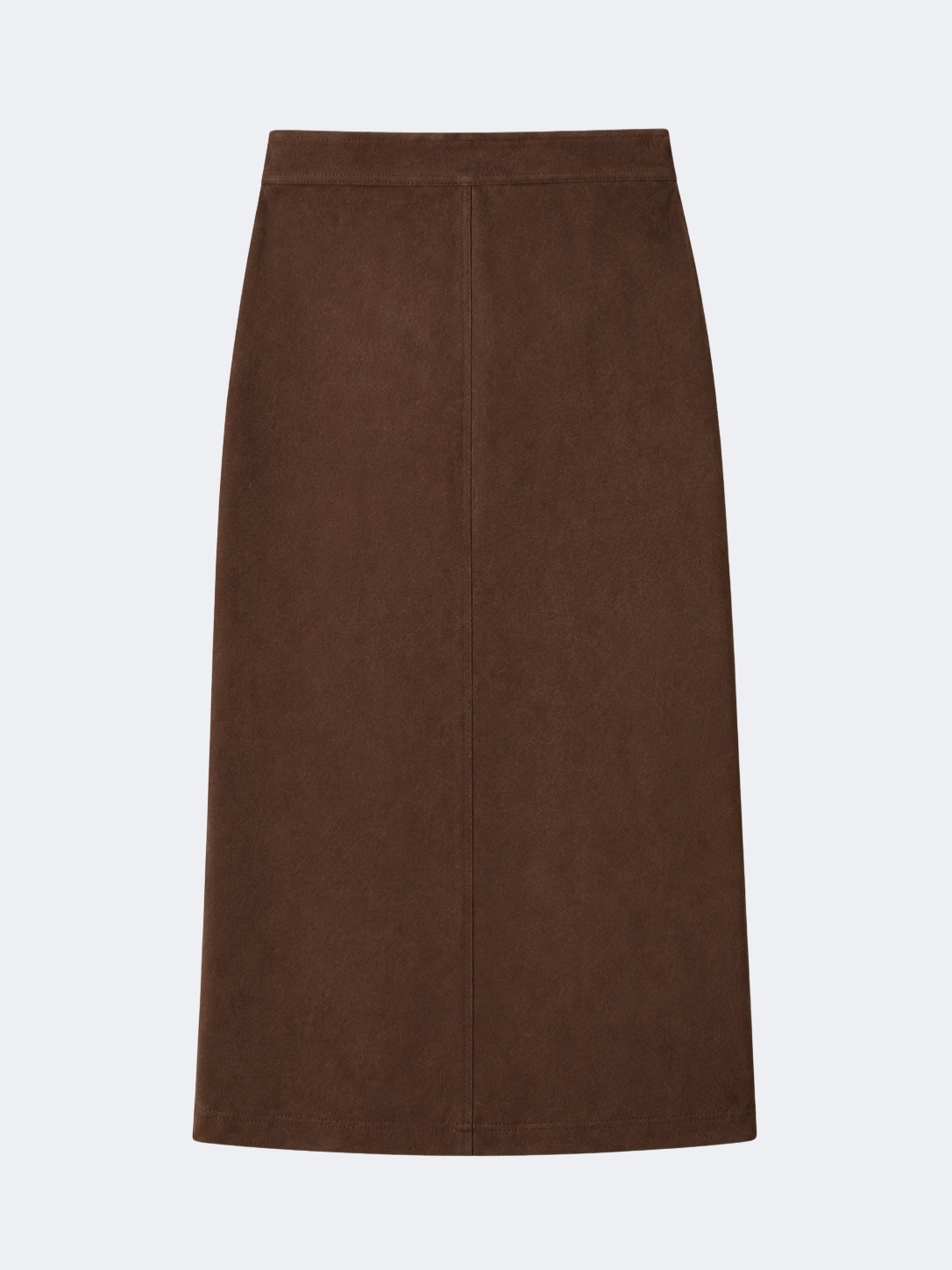 Tailored Suede Skirt in Dark Brown