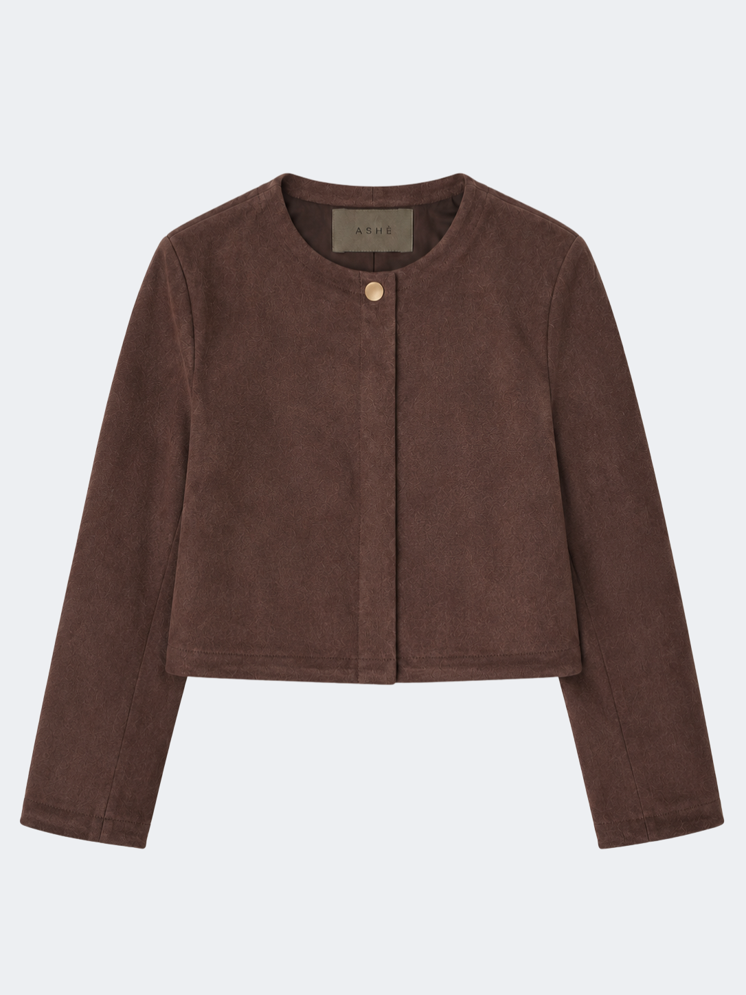 Tailored Suede Blouse in Dark Brown