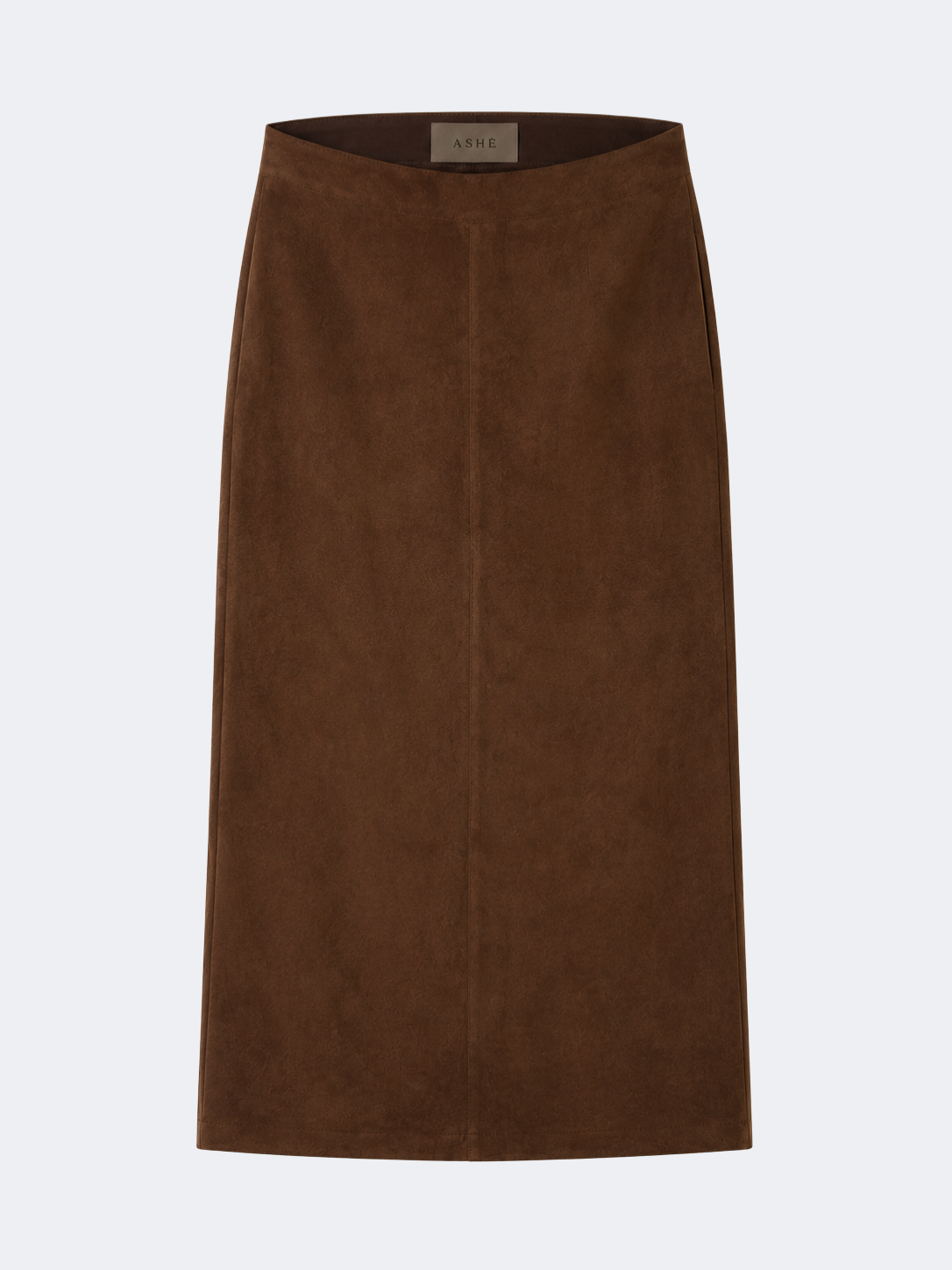 Tailored Suede Skirt in Brown